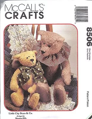 8506 UNCUT Vintage McCalls Pattern Crafts 15  22  Bears Little City Bears & Co.  • $9.99