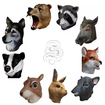 £19.99 • Buy Latex Woodland Bear Fox Squirrel Raccoon Rat Wolf Badger Rabbit Boar Party Masks