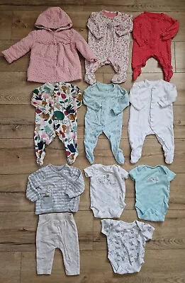 Baby Girl Clothes Bundle 0-3 Months Outfits Mothercare George • £11.90