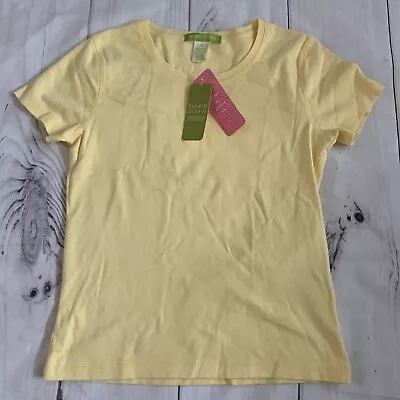 Sigrid Olsen Women Size XS Yellow Short Sleeve T Shirt Soft Stretchy %100 Cotton • $19.99