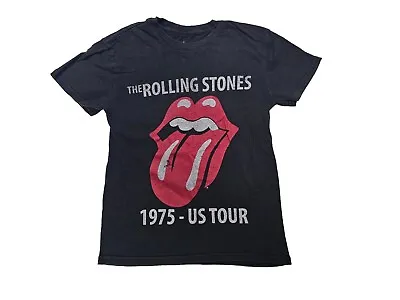 The Rolling Stones Shirt Men's XS 1975 Tour Repro Mick Jagger Keith Richards VTG • $24.99