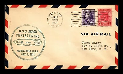 Dr Jim Stamps Us Cover Uss Akron Navy Airship Christening Akron Ohio • $0.25