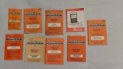 Simpson  Volt-Ohm Milliammeter Multimeter Operator's Manuals 718 313 ETC. • $25