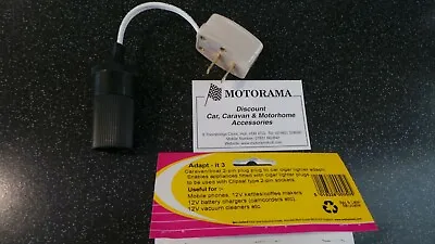Clipsal Caravan Motorhome 12v 2 Pin Plug Adaptor To Female Cigarette Socket   • £11.95