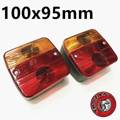 $25 • Buy 2x Trailer Square Tail Light Stop Rear Number Plate Indicator Lights TROJAN