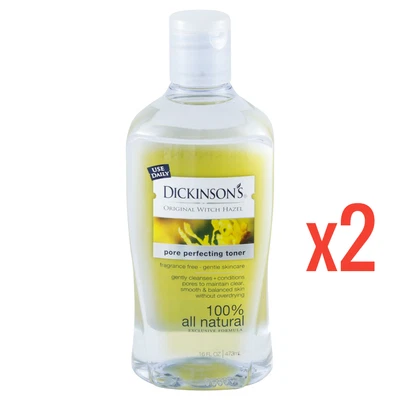 $21.99 • Buy Dickinson's Original Witch Hazel Pore Perfecting Toner 16 Oz (Pack Of 2 Bottles)