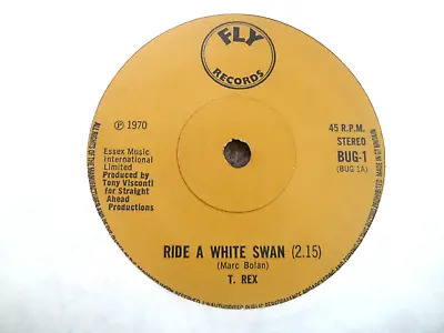T.rex: Ride A White Swan 1970 Fly Records 45rpm Superb Mint- • £7.49