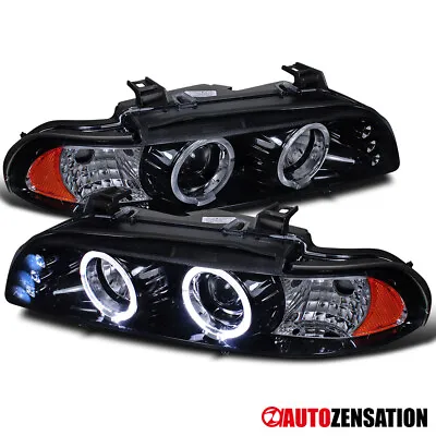 Fits 1996-2003 BMW E39 525i 528i 540i Black Smoke LED Halo Projector Headlights • $175.99