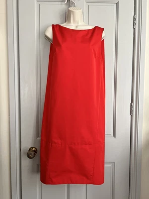 £35 • Buy £400 Stunning Acne Studios Red Sleeveless Dress, Fluid Anti Crease Taffeta Dress