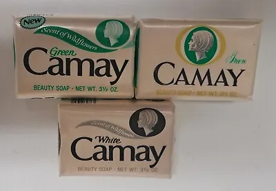 Vintage Camay Bar Soap Lot Of 3 Green And White  NIB • £6.76