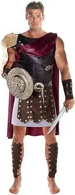 Mens Gladiator Costume Adult Roman Spartan Warrior Centurion Fancy Dress Outfit • £36.99