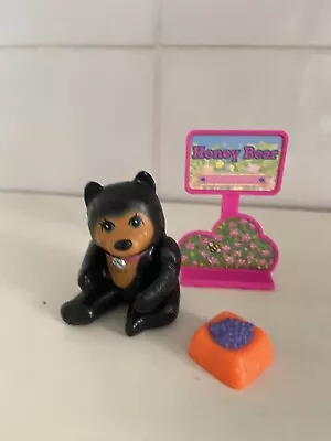 Vintage Littlest Pet Shop Zoo Honey Bear 1993 Kenner Wilderness Pets Black • $25