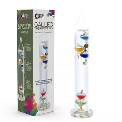 Glass Galileo Thermometer 28cm Tall Indoor Decorative 18 - 26 C • £13.95