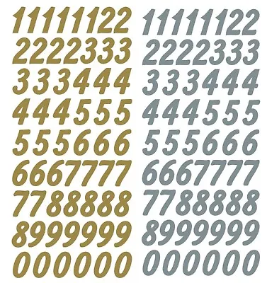 60 Large Number Stickers Gold Silver Peel Off Foiled Handmade Cards Birthday • £0.99