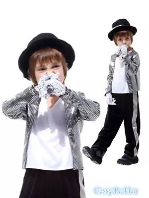 Z-I1-1 Boys Kids Michael Jackson Superstar Fancy Dress Book Week Costume • $19.40