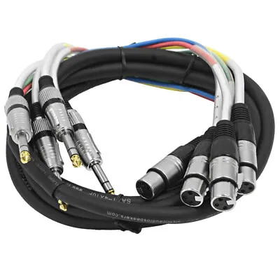 Seismic Audio 4 Channel 1/4  TRS To XLR Snake Cable - 10 Feet Pro Audio Patch • $40.99