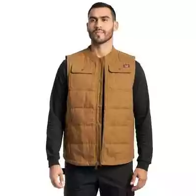 WRANGLER - SIZE: L (42-44) Workwear Men's Quilted Brown Duck Work Vest - NEW! • $25.05