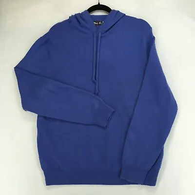 RLX RALPH LAUREN Men's Hoodie Sweater Size Large 100% Cashmere Washable Blue • $139.90