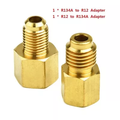 High Quality R12 To R134a R134a To R12 Adapter 1/4 Female Flare 1/2 Acme Male • $13.19
