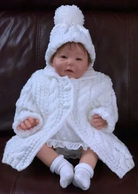 Aran Baby Coat And Hat Pattern. VR84 • £3.70