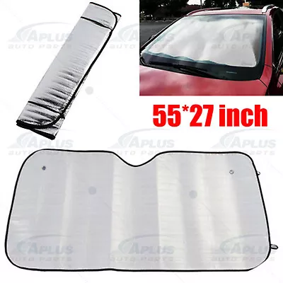 Foldable Jumbo Extra Large Sun Shade Truck Van Car Windshield Visor Block Cover • $8.95