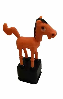 TM Vintage Plastic Collapsible Thumb Push Up Button Puppet Toy Horse Pony • $12.50