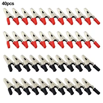 Metal Alligator Clips Bulk Set 40Pcs Red And Black Electrical Test Clamps • $23.30
