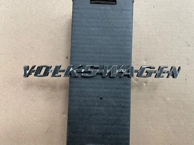 $21 • Buy OE  VOLKSWAGEN   VW Beetle Rear Decklid Hood Emblem. Script 9  Long.  1967-1974