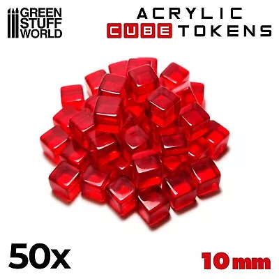 Cube Tokens - RED 10mm - Markers Meeples - Tabletop Cards And Board Games • $8.25