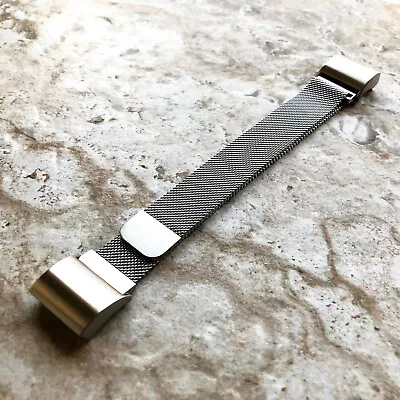 $55.77 • Buy Silver Color Large Size Adjustable Milanese Loop Band Strap For Fitbit Charge 2