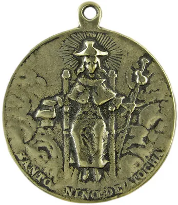 $40 • Buy SANTO NINO DE ATOCHA / GUADALUPE Medal, Bronze Cast F/ 19th C. Mexican Original