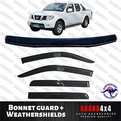 Bonnet Protector Guard + Window Visors To Suit Nissan Navara D40 2005-2015 Thai • $107