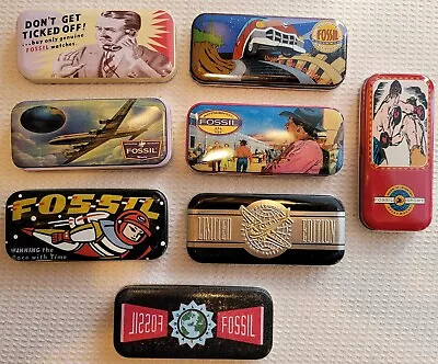 8 Vintage Lot Fossil Collectible Watch Tins From The Late 1980's - Early 1990's  • $13.50