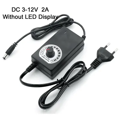 $7.72 • Buy Multi-Voltage 3V-24V Adjustable DC Power Supply Switch US/EU Adapter AC 100-240V