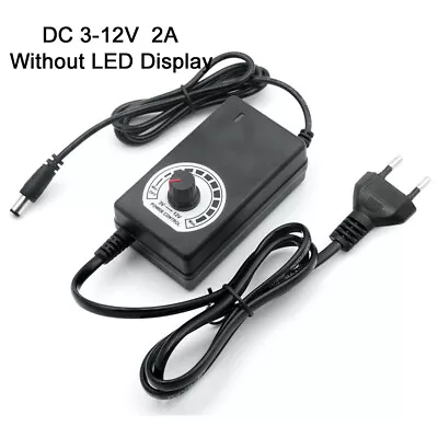 Multi-Voltage 3V-24V Adjustable DC Power Supply Switch US/EU Adapter AC 100-240V • $7.66