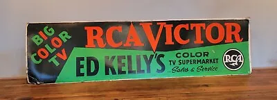 Vintage RCA Victor Advertising Sign! 1955 BIG COLOR TV 48  Ed Kelly's Cardboard • $225