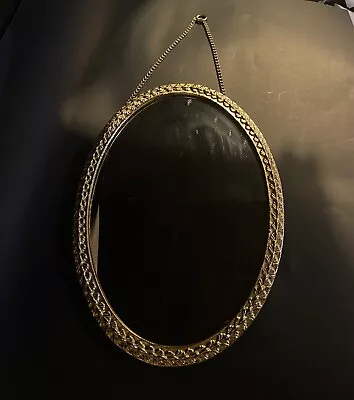 ⭐️Gorgeous Gold Trim Oval Mirror With Hanging Chain/Vintage Style Look… • $29.99