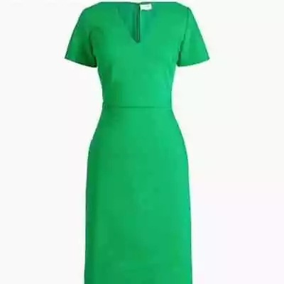 EUC J By J. Crew Stretch Cotton Emerald Green Sheath Dress Career Work Womens 8 • $34.50