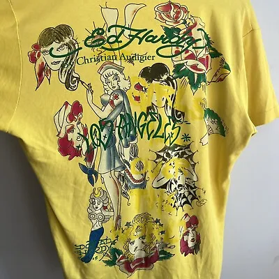 Yellow And Multicolour Ed Hardy T Shirts With Rhinestones  • £35