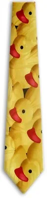 Men's Yellow Red Novelty Rubber Duck Theme Necktie Colorful Bird Clubs • $14.95