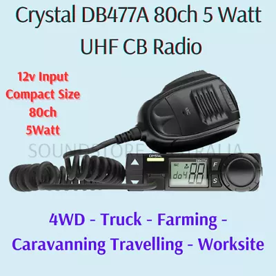 **brand New** Crystal Db477a Compact 80 Channel Uhf Cb Radio 5 Watt In Vehicle • $139