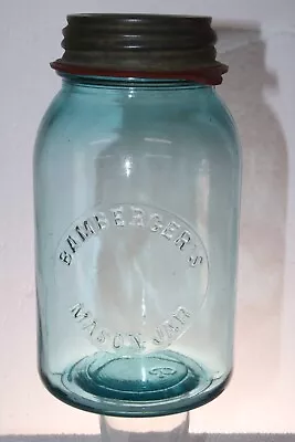 Vintage Quart Bamberger's Mason Jar W/zinc Lid • $29.99