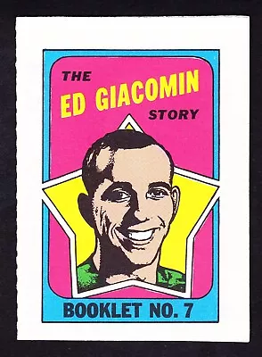 1971-72 O-pee-chee/topps Story Booklets #7 Ed Giacomin Rangers • $7