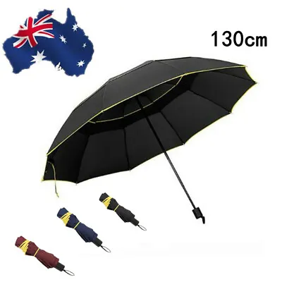 Large Folding Umbrella 10Ribs130cm Extra Strong Windproof Rain Sun Protection Gg • $28.29