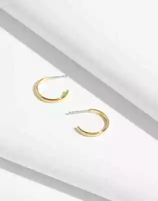 New Madewell Delicate Collection Demi-Fine 14k Plated Double Hoop Earrings • $25