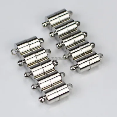 10pcs Cylindrical Strong Magnetic Clasps Diy Necklace Bracelet Jewellery Making • £7.19