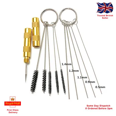 11x Cleaning Brush Set Kit Airbrush Paint Spray Gun Nozzle Tip Cleaner Tool UK • £2.98