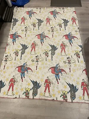 Dc Comic Batman And Robin Superhero Twin Blanket Vtg 1977 Wonder Woman The Flash • $82.28