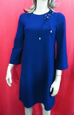 Tara Jarmon Classic Blue Robe Vestido Kleid Tunic Dress Size 36 UK 8 • £24