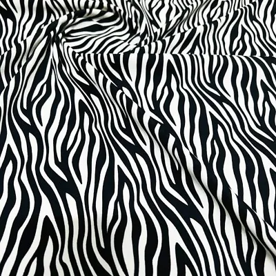 Zebra Animal Print Spandex Fabric 4-Way Stretch By Yard For Swimwear Sportwear • $12.99